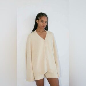 Boheme Goods cream knit cardigan size L/XL